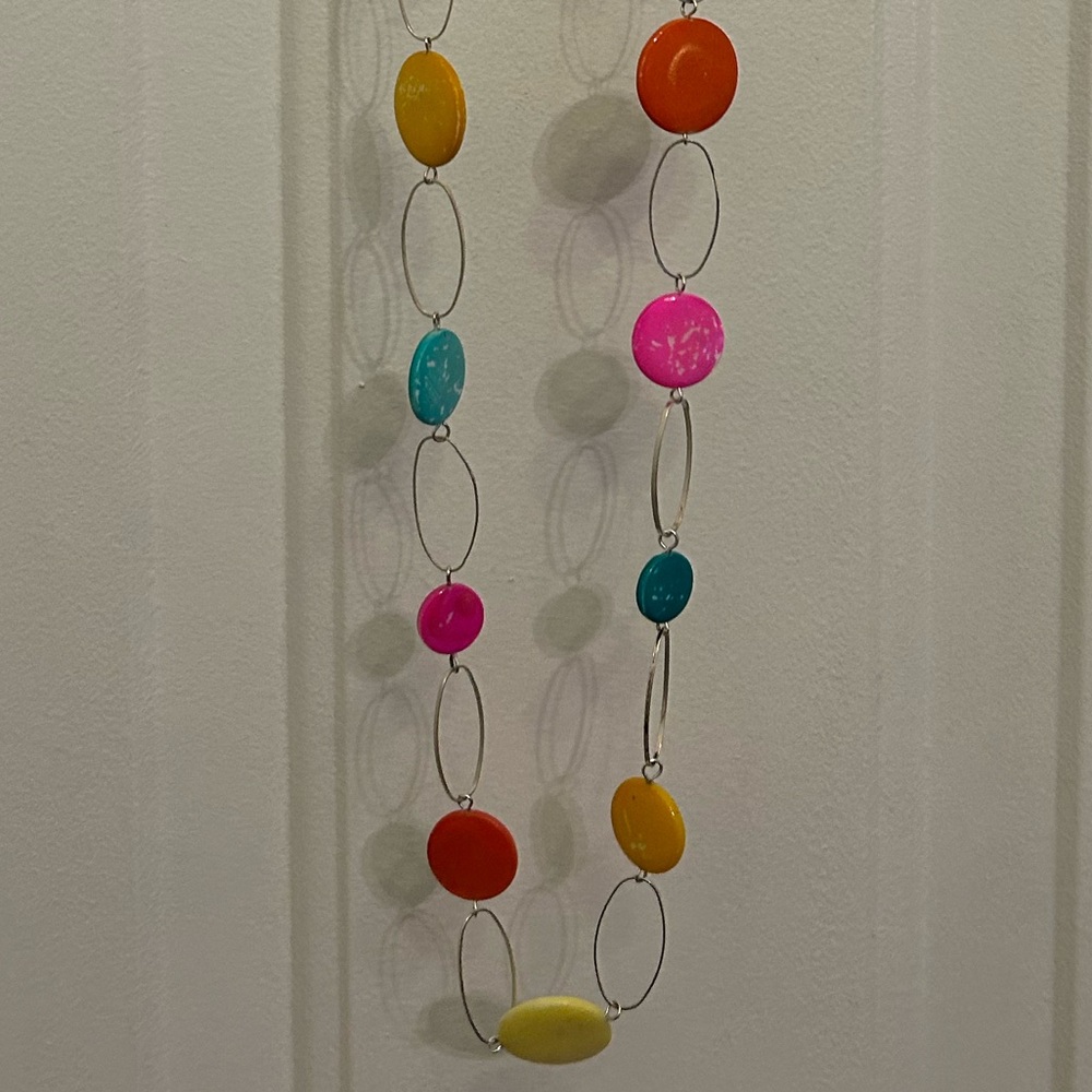 3/$30✨🌈 Vintage Funky Colourful Long Statement Necklace🌈 3 ft/36”length!✨AS IS